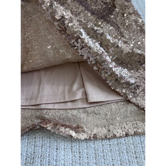 Lulus Light Up The Night Pink Champagne Sequin Shift Dress Sz Small Cocktail - Picture 6 of 7